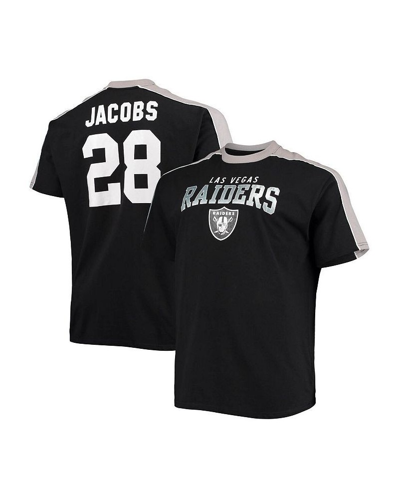 Men's Branded Josh Jacobs Black Las Vegas Raiders Big and Tall Sleeve Panel Player Name and Number T-shirt $26.31 T-Shirts