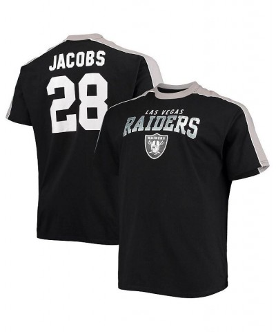 Men's Branded Josh Jacobs Black Las Vegas Raiders Big and Tall Sleeve Panel Player Name and Number T-shirt $26.31 T-Shirts