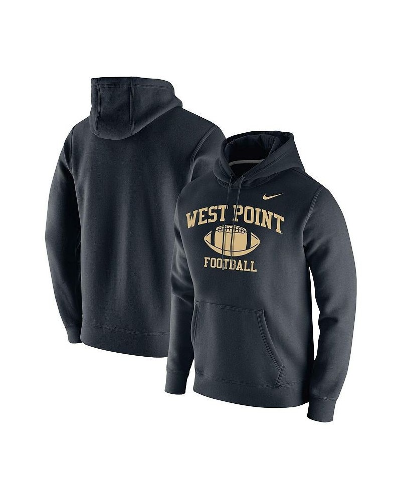 Men's Black Army Black Knights Retro Football Club Fleece Pullover Hoodie $45.04 Sweatshirt