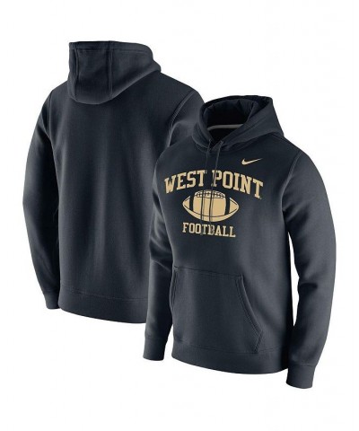 Men's Black Army Black Knights Retro Football Club Fleece Pullover Hoodie $45.04 Sweatshirt