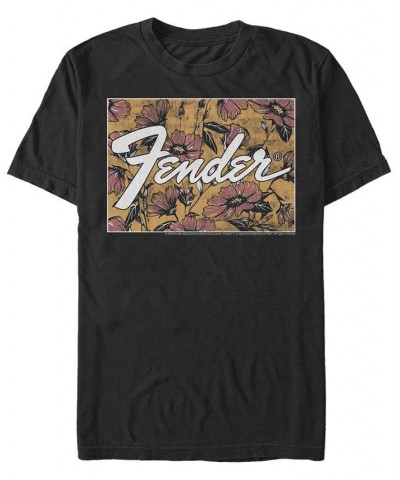 Men's Fender Floral Box Logo Short Sleeve T-shirt Black $15.40 T-Shirts