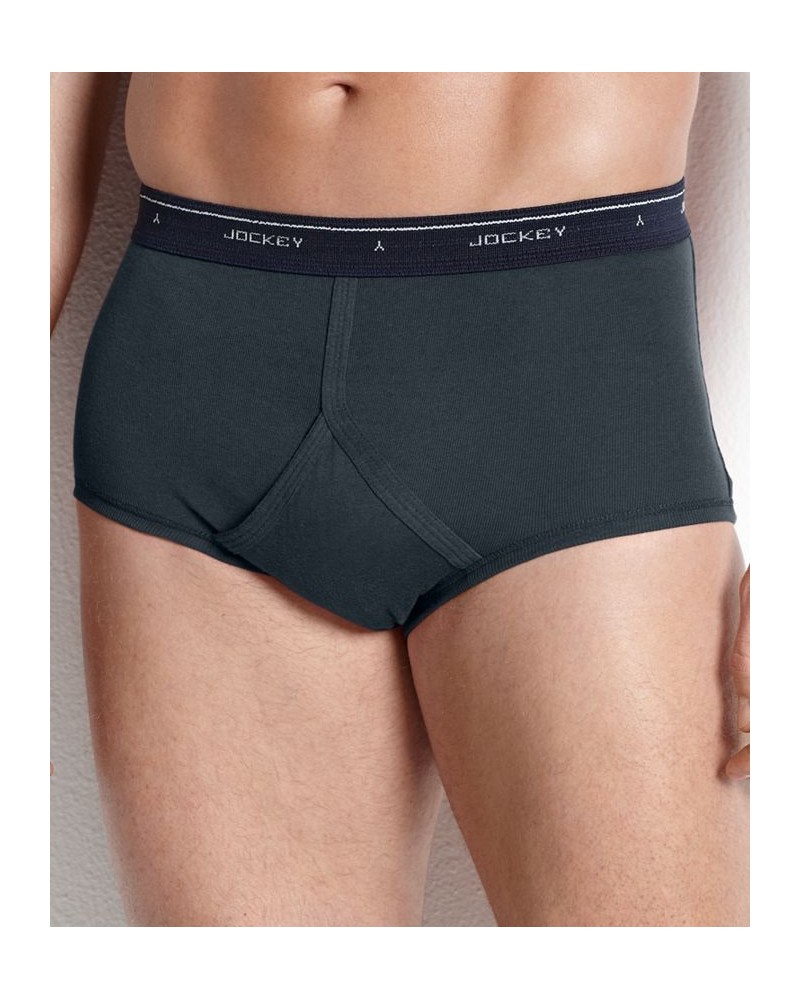 Men's Big Man Classic Full-Rise Briefs 2-Pack Black $11.71 Underwear