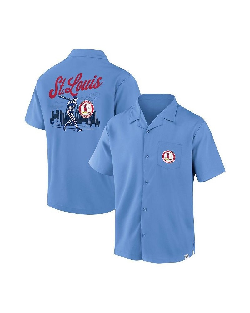 Men's Branded Light Blue St. Louis Cardinals Proven Winner Camp Button-Up Shirt $31.50 Shirts