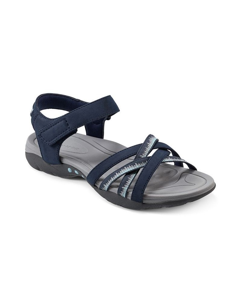 Women's Edine Casual Slip-on Flat Sandals Gray Multi $35.55 Shoes