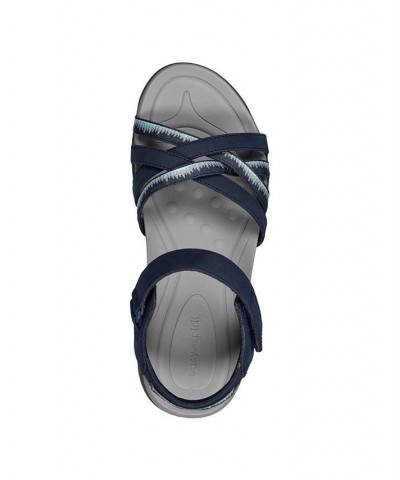 Women's Edine Casual Slip-on Flat Sandals Gray Multi $35.55 Shoes