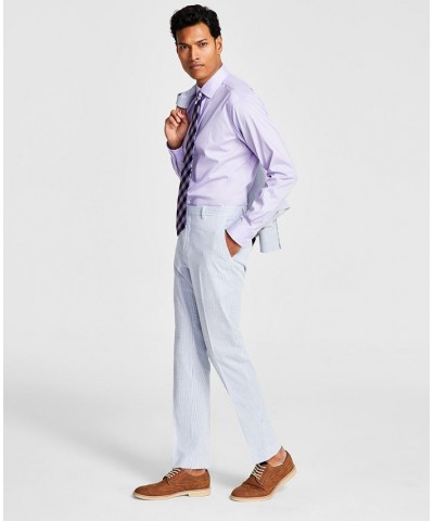 Men's Modern-Fit THFlex Stretch Blue/White Stripe Seersucker Suit Pants Blue $25.30 Suits