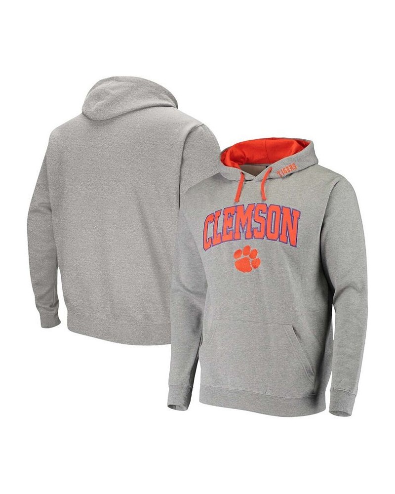 Men's Big and Tall Heathered Gray Clemson Tigers Arch Logo 2.0 Pullover Hoodie $20.50 Sweatshirt