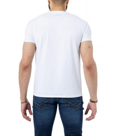 Men's Flower Leopard Rhinestone T-shirt White $26.55 T-Shirts