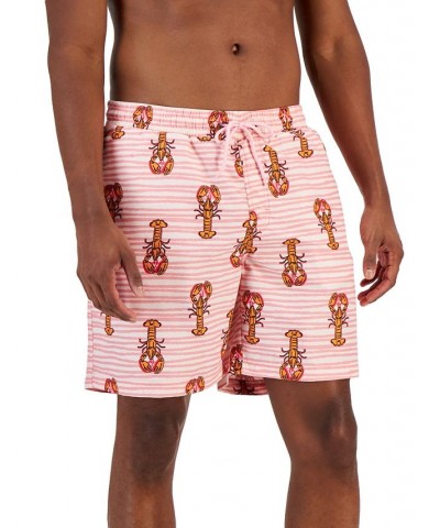 Men's Lobster Waves Swim Trunks Pink $10.25 Swimsuits