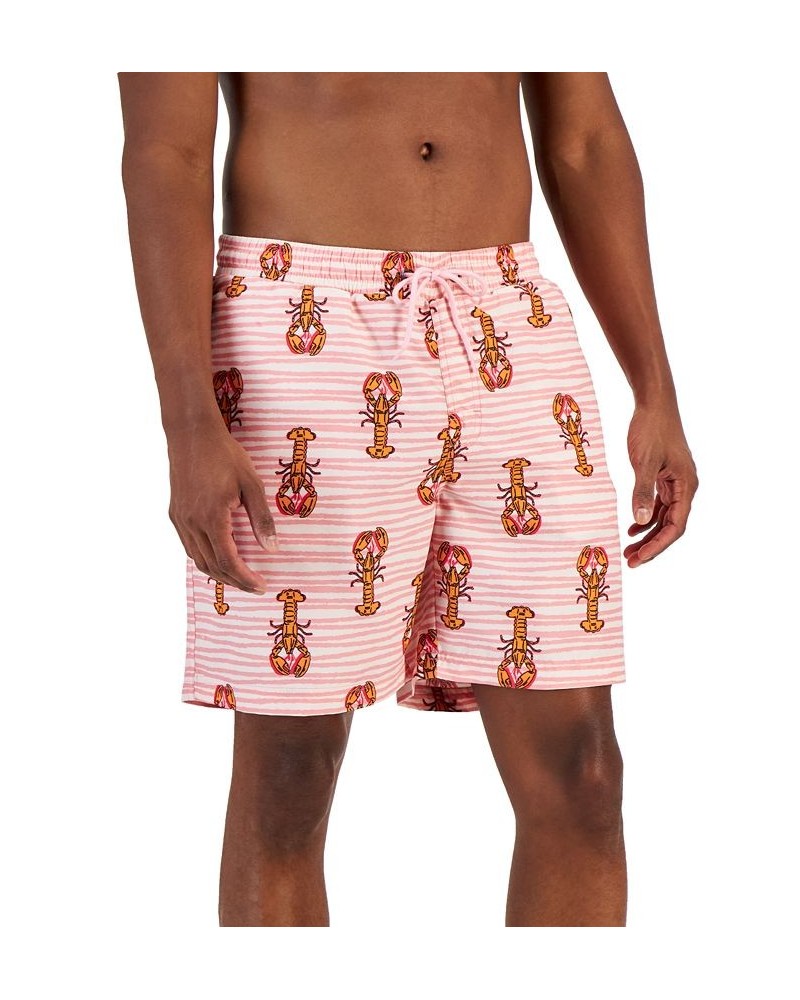 Men's Lobster Waves Swim Trunks Pink $10.25 Swimsuits