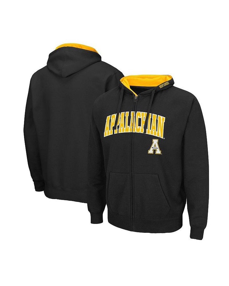 Men's Black Appalachian State Mountaineers Arch Logo 3.0 Full-Zip Hoodie $19.27 Sweatshirt