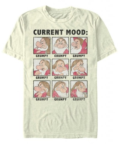 Disney Men's Snow White Current Mood: Grumpy Short Sleeve T-Shirt Tan/Beige $19.24 T-Shirts