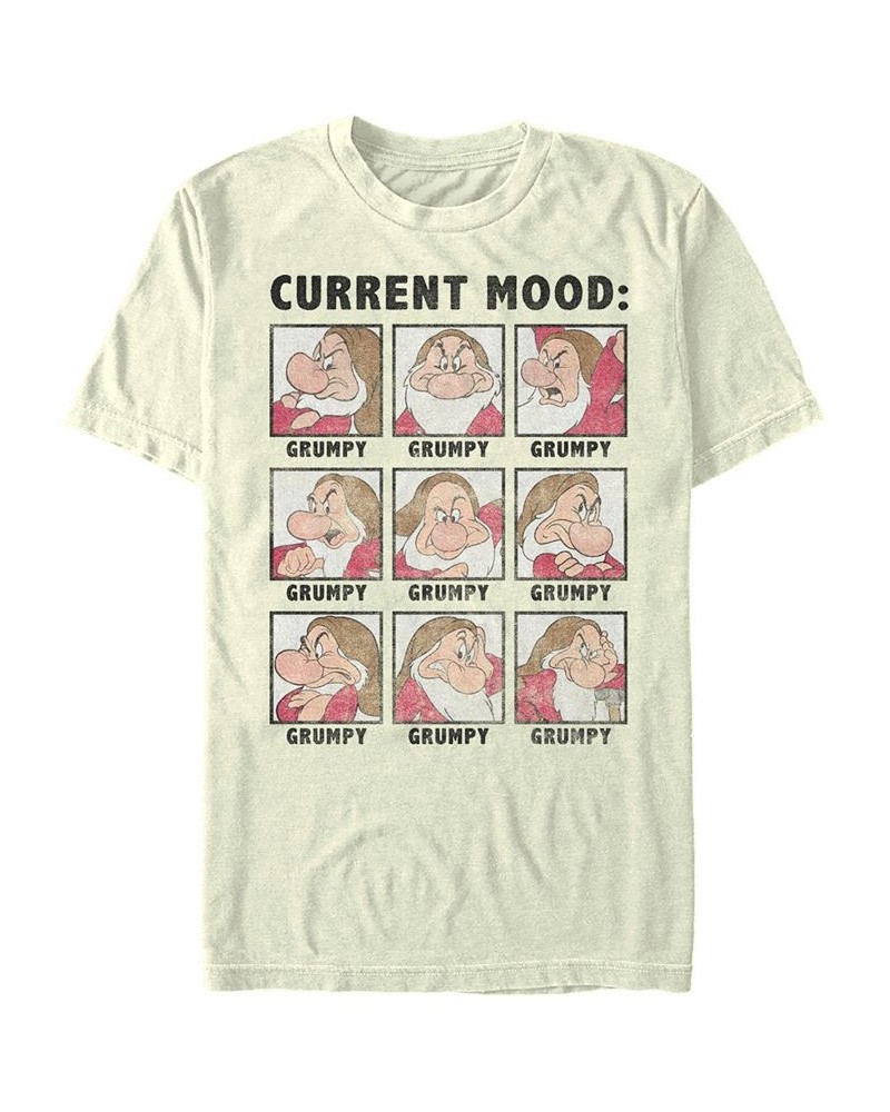 Disney Men's Snow White Current Mood: Grumpy Short Sleeve T-Shirt Tan/Beige $19.24 T-Shirts