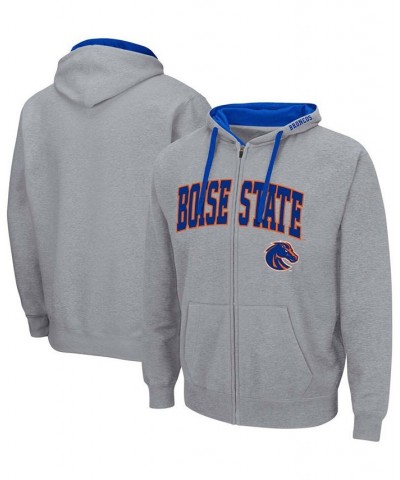 Men's Heathered Gray Boise State Broncos Arch Logo 2.0 Full-Zip Hoodie $23.21 Sweatshirt