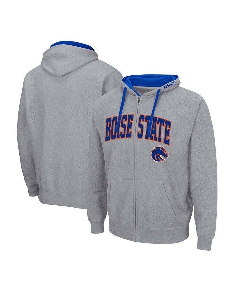 Men's Heathered Gray Boise State Broncos Arch Logo 2.0 Full-Zip Hoodie $23.21 Sweatshirt