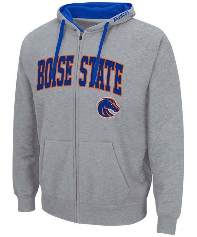 Men's Heathered Gray Boise State Broncos Arch Logo 2.0 Full-Zip Hoodie $23.21 Sweatshirt