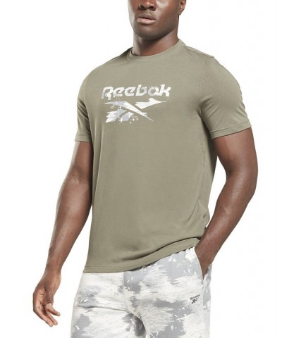 Men's All-Cotton Camo Logo T-Shirt Green $15.81 T-Shirts