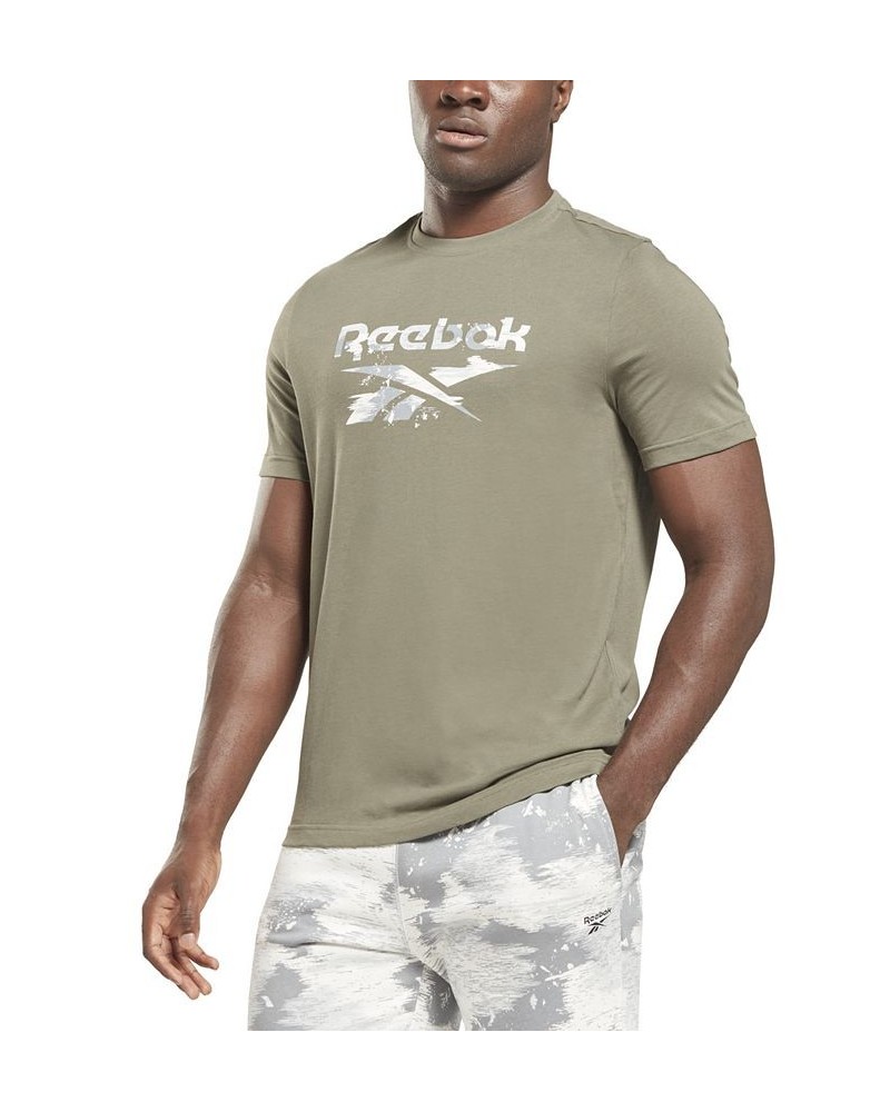 Men's All-Cotton Camo Logo T-Shirt Green $15.81 T-Shirts