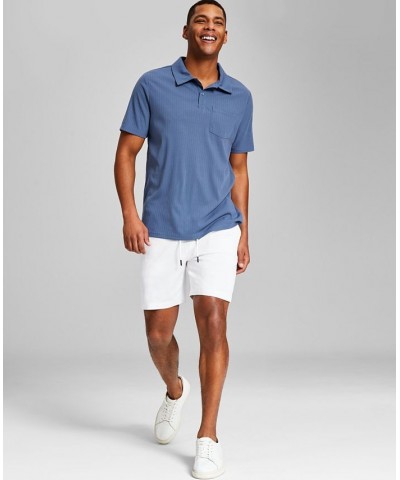 Men's Textured Short-Sleeve Polo Shirt Blue $13.12 Polo Shirts