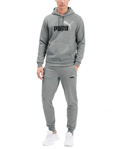 Men's Embroidered Logo Fleece Jogger Sweatpants Black $27.08 Pants