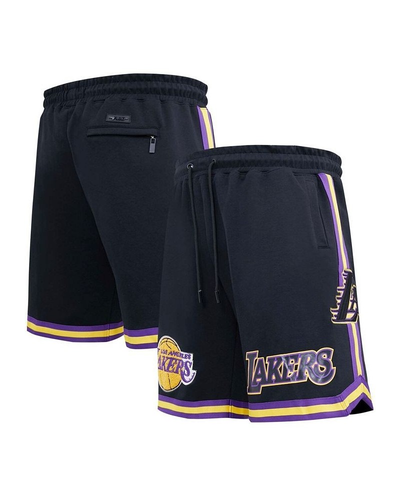 Men's Black Los Angeles Lakers Chenille Shorts $36.80 Shorts