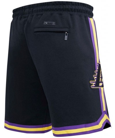 Men's Black Los Angeles Lakers Chenille Shorts $36.80 Shorts