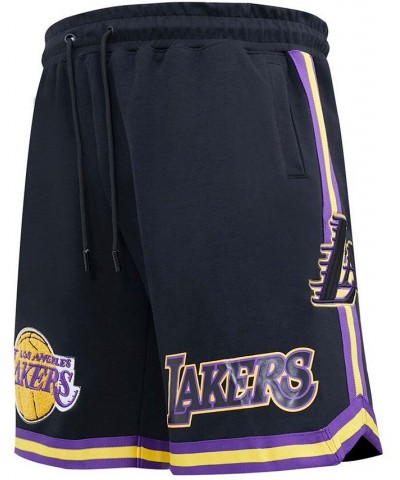 Men's Black Los Angeles Lakers Chenille Shorts $36.80 Shorts