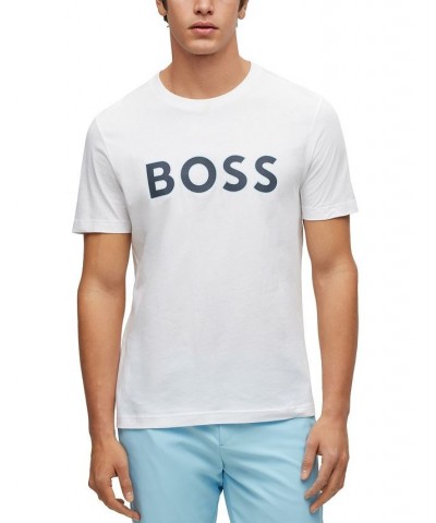 BOSS Men's Crew-Neck Cotton Jersey Logo Print T-shirt White $39.78 T-Shirts