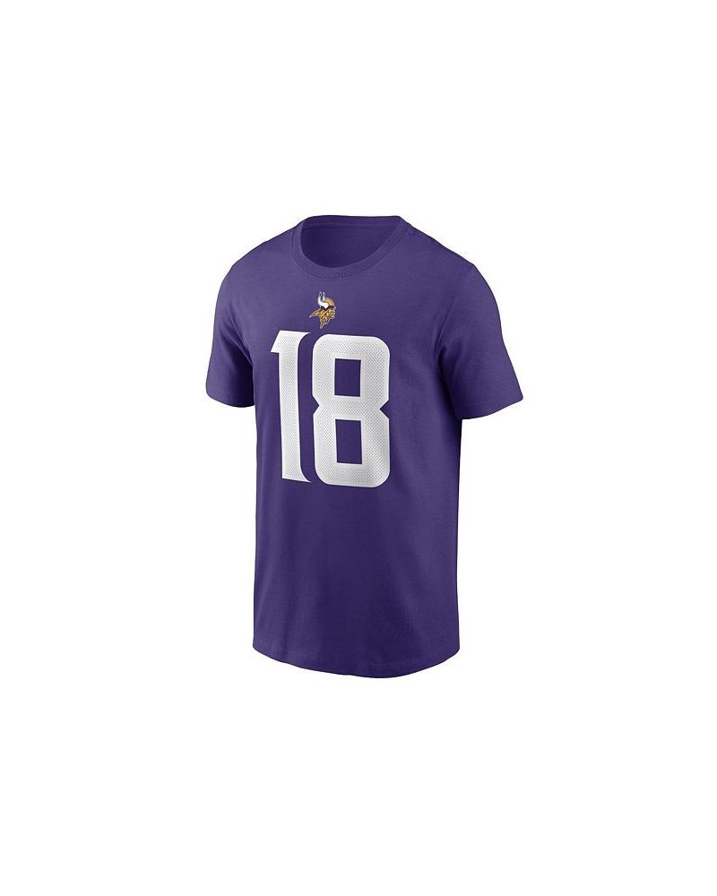 Men's Justin Jefferson Purple Minnesota Vikings Name and Number T-shirt $25.99 T-Shirts