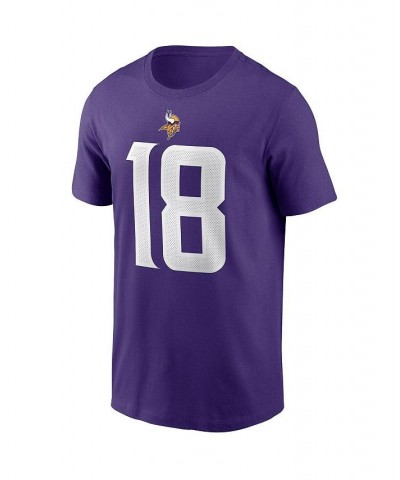 Men's Justin Jefferson Purple Minnesota Vikings Name and Number T-shirt $25.99 T-Shirts