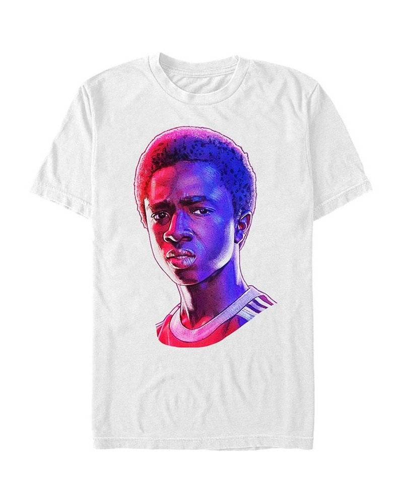 Men's Stranger Things Lucas Big Face Short Sleeve T-shirt White $20.29 T-Shirts