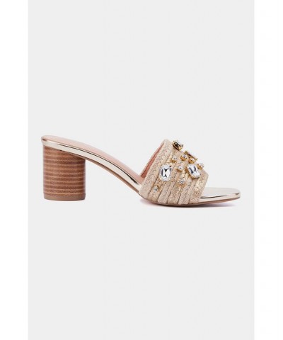 Raquelle Women's Wood Heel Mule Tan/Beige $30.64 Shoes