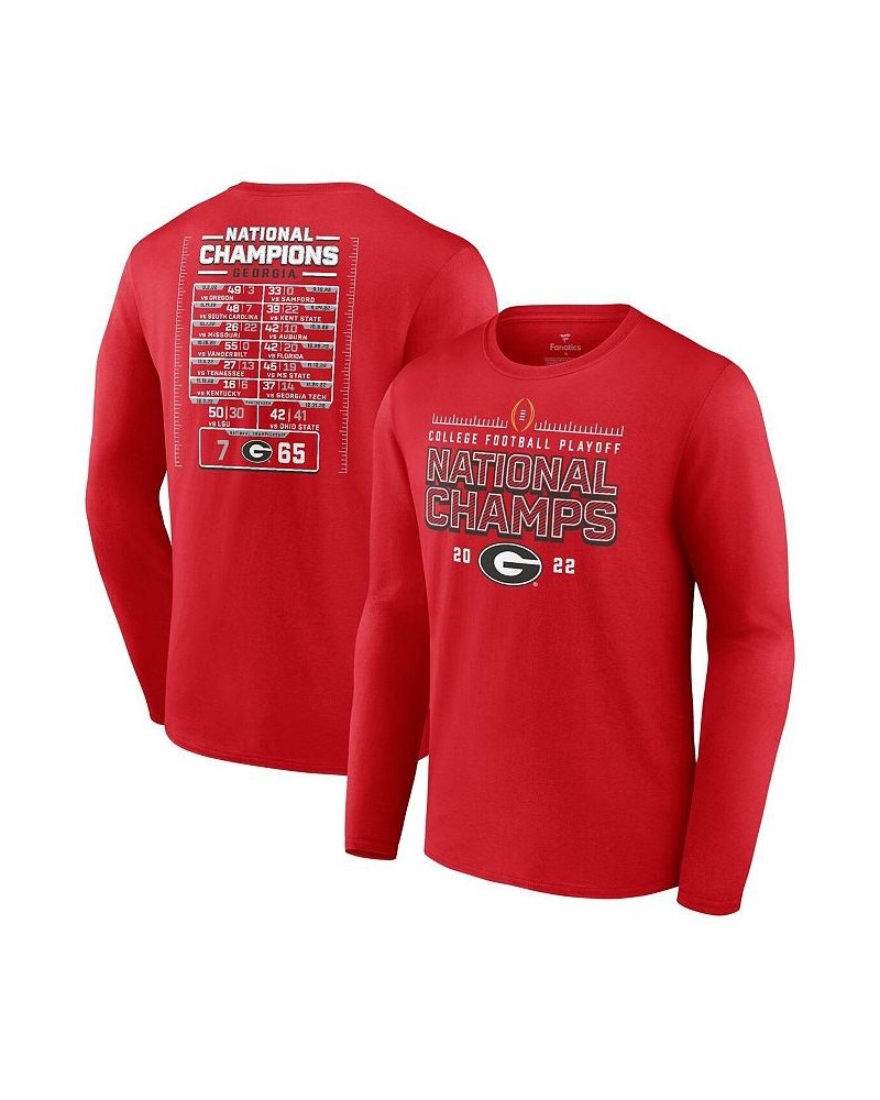 Men's Branded Red Georgia Bulldogs College Football Playoff 2022 National Champions Schedule Long Sleeve T-shirt $25.19 T-Shirts