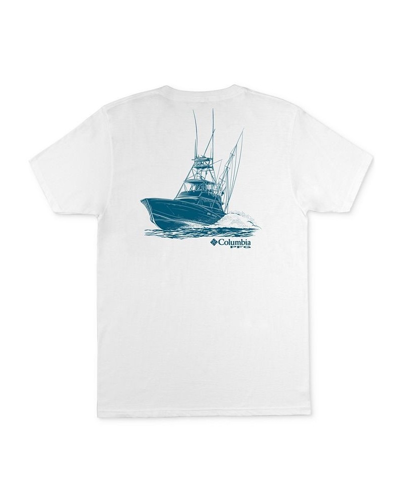 Men's PFG Classic-Fit Boat Logo Graphic T-Shirt White $14.99 T-Shirts