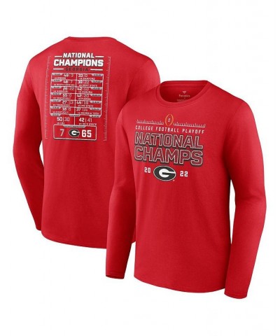 Men's Branded Red Georgia Bulldogs College Football Playoff 2022 National Champions Schedule Long Sleeve T-shirt $25.19 T-Shirts