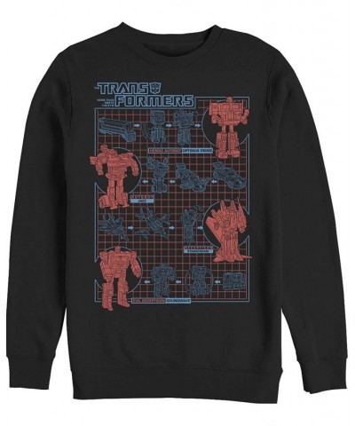 Men's Transformers Generations How To Transform Fleece Sweatshirt Black $30.22 Sweatshirt