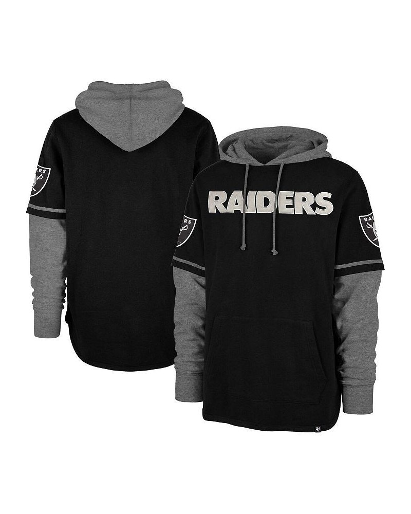 Men's Black Las Vegas Raiders Shortstop Pullover Hoodie $57.20 Sweatshirt