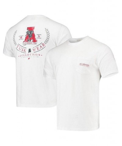 Men's White Alabama Crimson Tide Logo Arch Comfort Colors T-shirt $22.00 T-Shirts