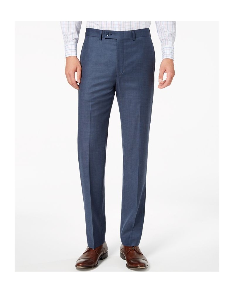 Men's Solid Classic-Fit Suit Pants Blue $44.89 Suits