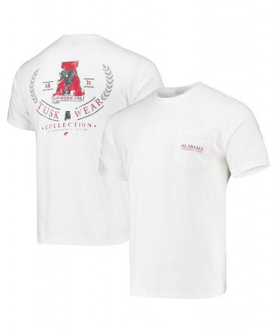 Men's White Alabama Crimson Tide Logo Arch Comfort Colors T-shirt $22.00 T-Shirts