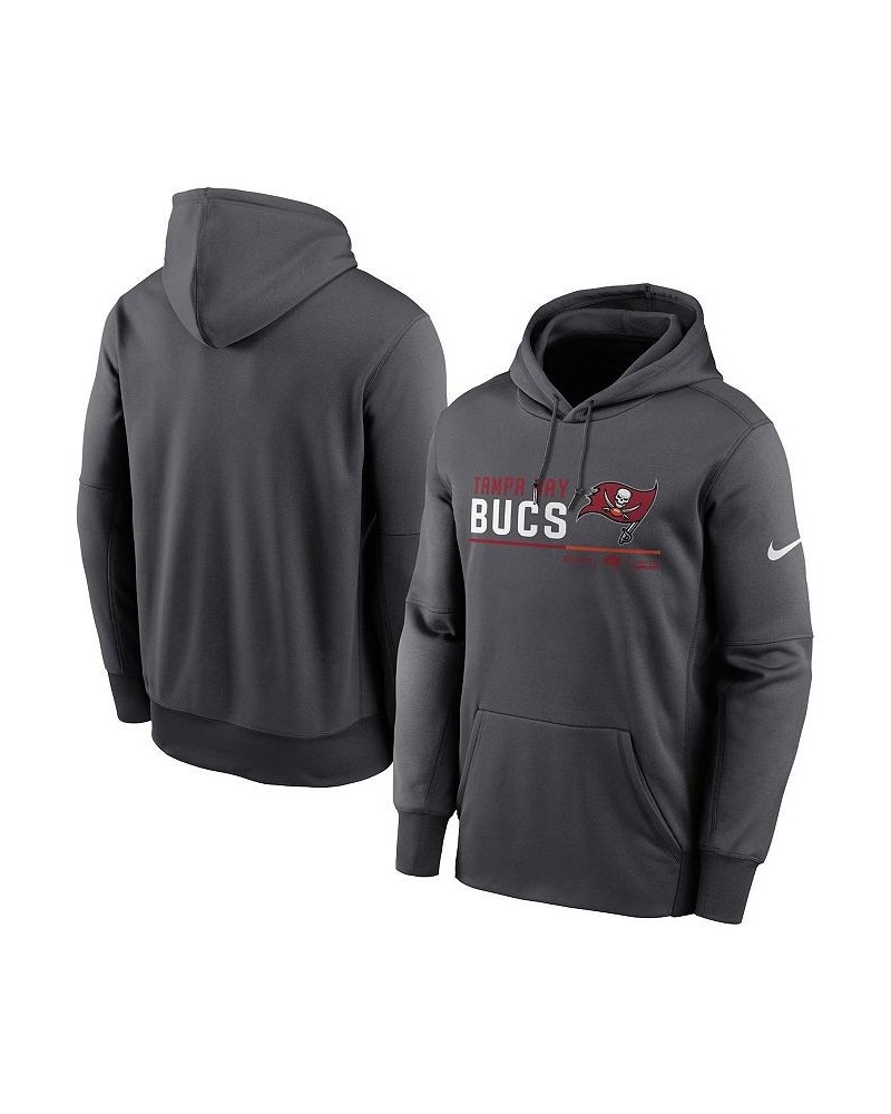 Men's Anthracite Tampa Bay Buccaneers Prime Logo Name Split Pullover Hoodie $39.60 Sweatshirt