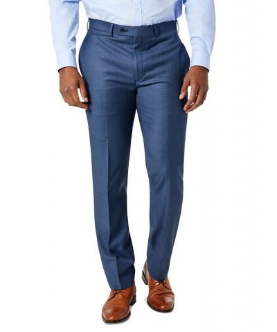 Men's Solid Classic-Fit Suit Pants Blue $44.89 Suits