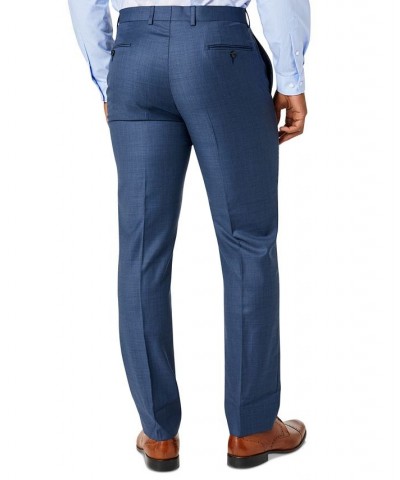 Men's Solid Classic-Fit Suit Pants Blue $44.89 Suits