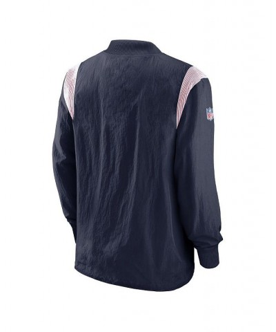 Men's Navy New England Patriots Sideline Athletic Stack V-neck Pullover Windshirt Jacket $45.10 Jackets