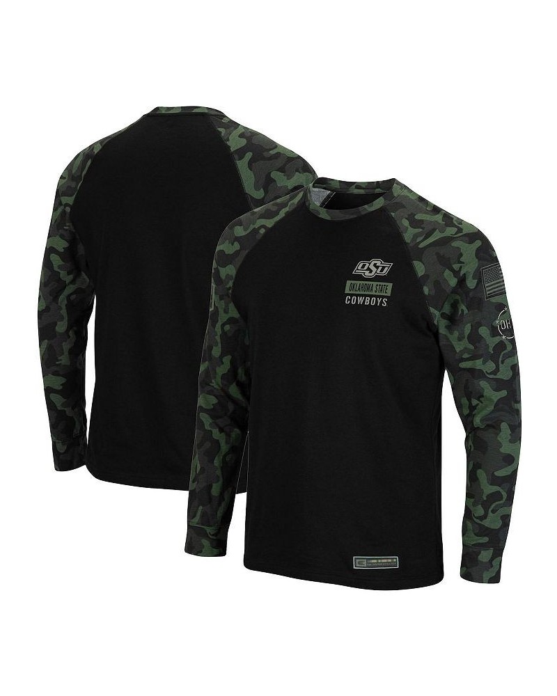 Men's Black Oklahoma State Cowboys OHT Military-Inspired Appreciation Camo Raglan Long Sleeve T-shirt $22.00 T-Shirts