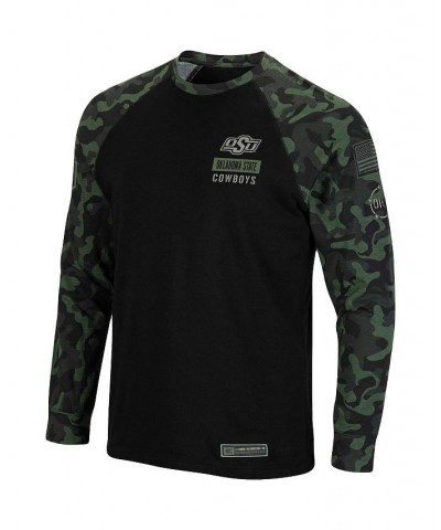 Men's Black Oklahoma State Cowboys OHT Military-Inspired Appreciation Camo Raglan Long Sleeve T-shirt $22.00 T-Shirts