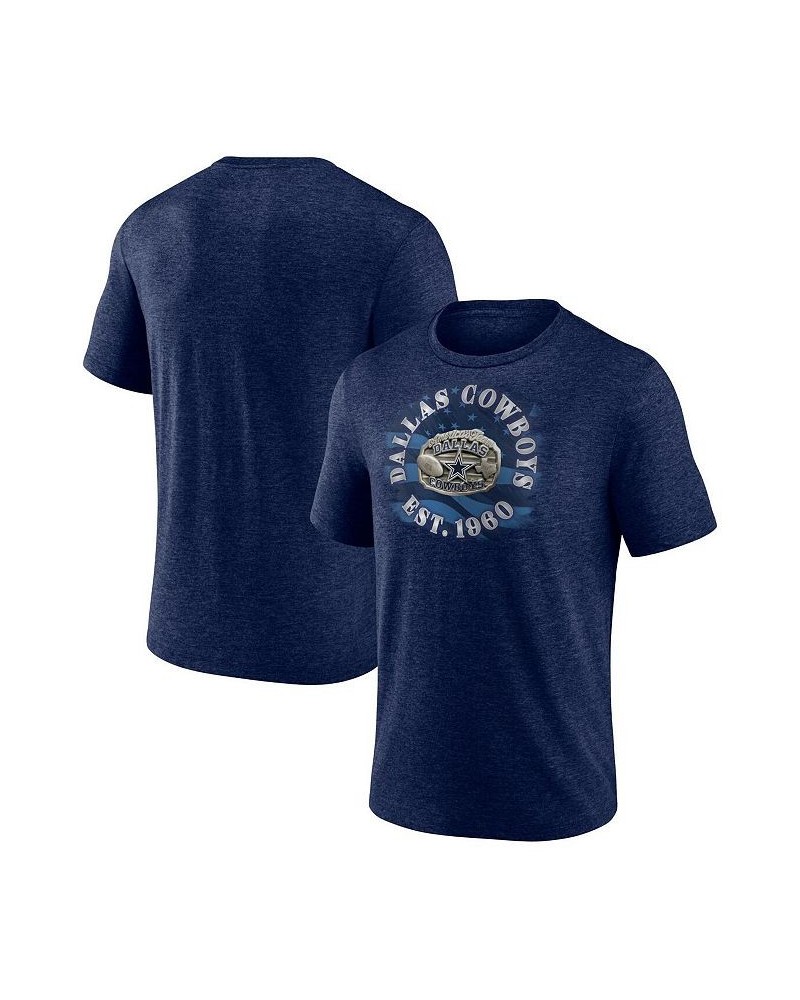 Men's Branded Heathered Navy Dallas Cowboys Sporting Chance Tri-Blend T-shirt $27.00 T-Shirts