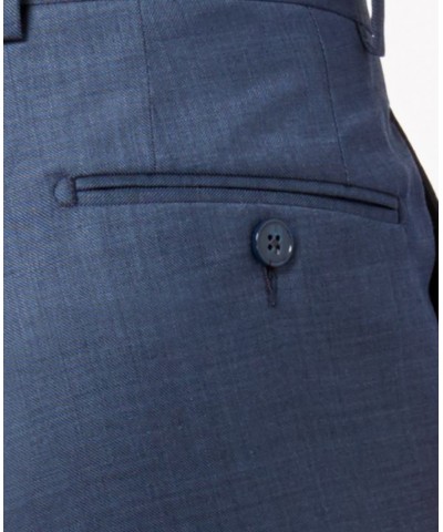 Men's Solid Classic-Fit Suit Pants Blue $44.89 Suits