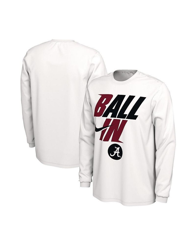 Men's White Alabama Crimson Tide Ball In Bench Long Sleeve T-shirt $22.00 T-Shirts