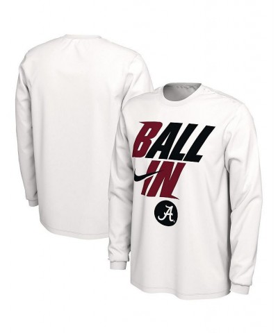 Men's White Alabama Crimson Tide Ball In Bench Long Sleeve T-shirt $22.00 T-Shirts